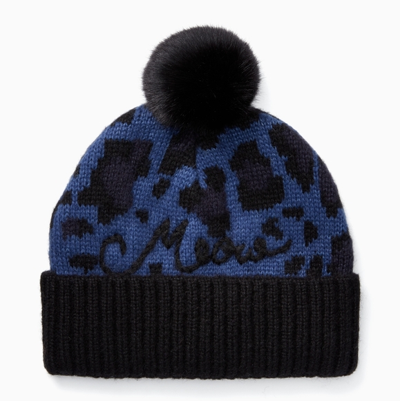 kate spade Accessories - SALE Kate Spade Leopard Print Pompom Beanie